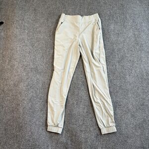 Athleta Jogger Pants Womens 2 Gray Striped Tapered Pockets Yoga Athletic